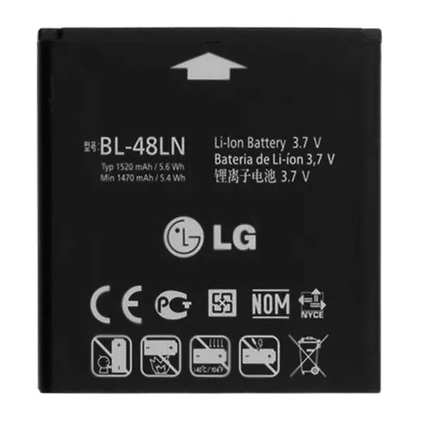باتری موبایل ال جی مدل BL-48LN با ظرفیت 1520 میلی آمپر ساعت مناسب برای گوشی موبایل LG optimus 3d و LG optimus elite - 3