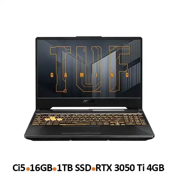 لپ تاپ ایسوس 15.6 اینچ مدل TUF Gaming F15 FX506HE Asus TUF Gaming F15 FX506HE Core i5-11400H 16GB-1TB SSD-4GB 3050Ti - 4