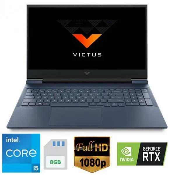 لپ تاپ گیمینگ 16.1 اینچی اچ پی مدل VICTUS 16-D0013DX HP VICTUS 16-D0013DX Core i5-11400H 8GB-256 SSD-4GB RTX3050 - 5