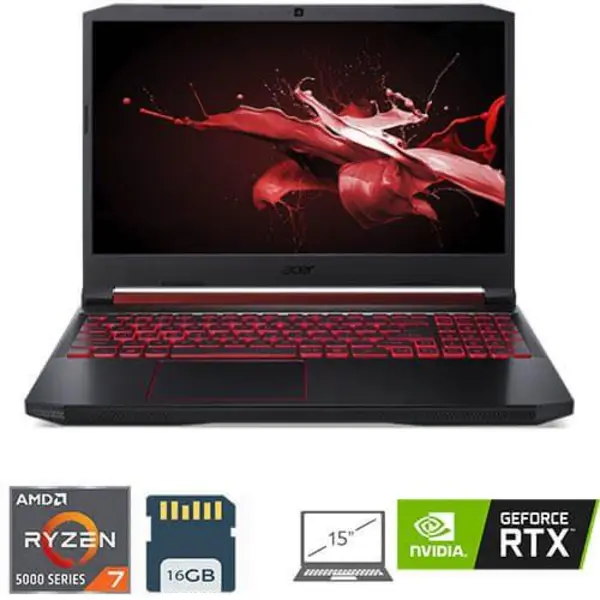 لپ تاپ ایسر 15.6 اینچ Nitro 5 AN515 R7 5800H-16GB-1TB SSD-4GB 3050 Acer Nitro 5 AN515 R7 5800H-16GB-1TB SSD-4GB 3050