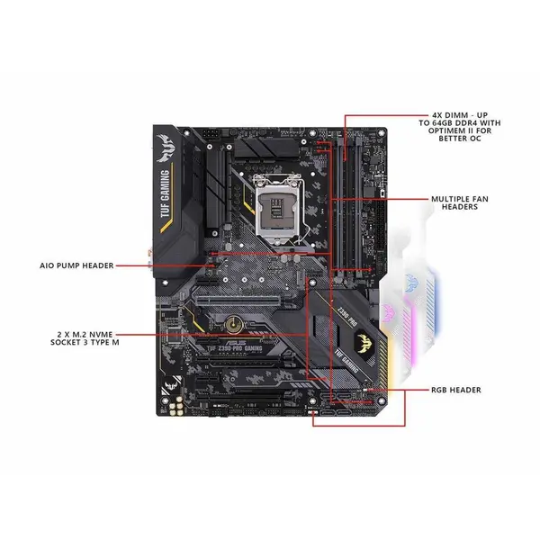 مادربرد ایسوس مدل تی یو اف زد 390 پرو گیمینگ ASUS TUF Z390-PRO GAMING LGA 1151 Motherboard - 2