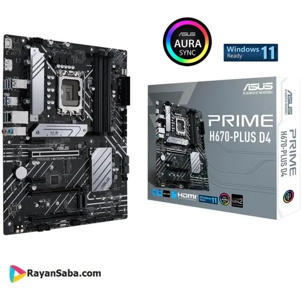مادربرد ایسوس PRIME H670 PLUS D4 ASUS PRIME H670-PLUS D4 LGA 1700 Intel 12th Gen ATX Motherboard - 4