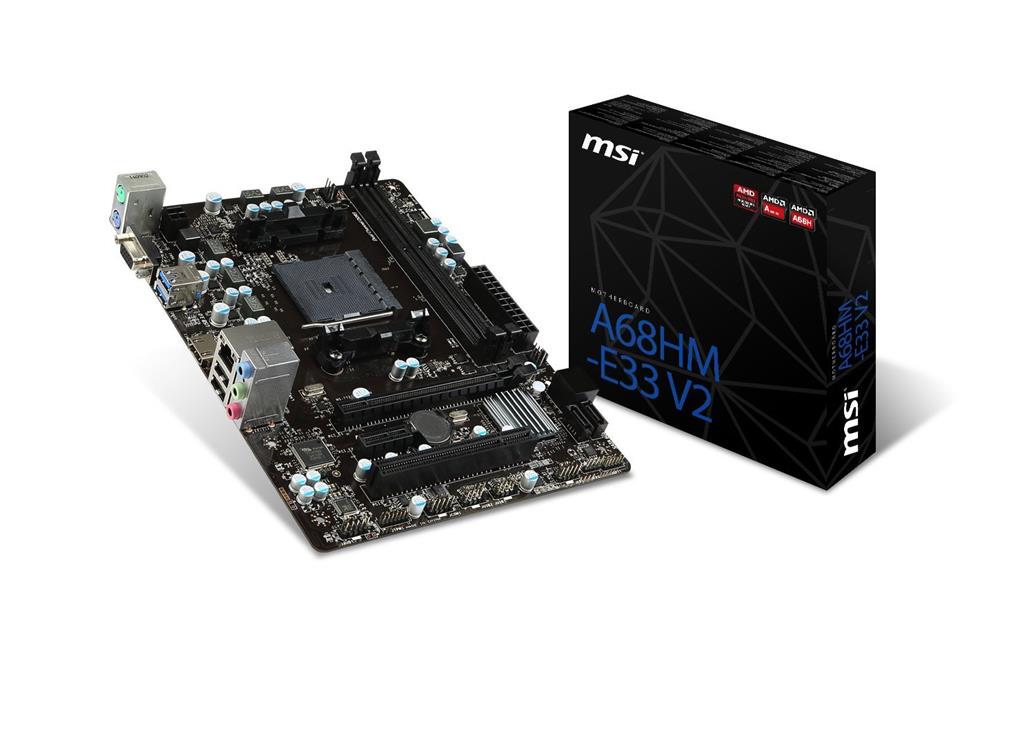 MSI AMD FM2+ A68H DDR3 SATA 6Gb/s USB 3.0 HDMI Micro ATX Motherboard (A68HM-E33 V2)