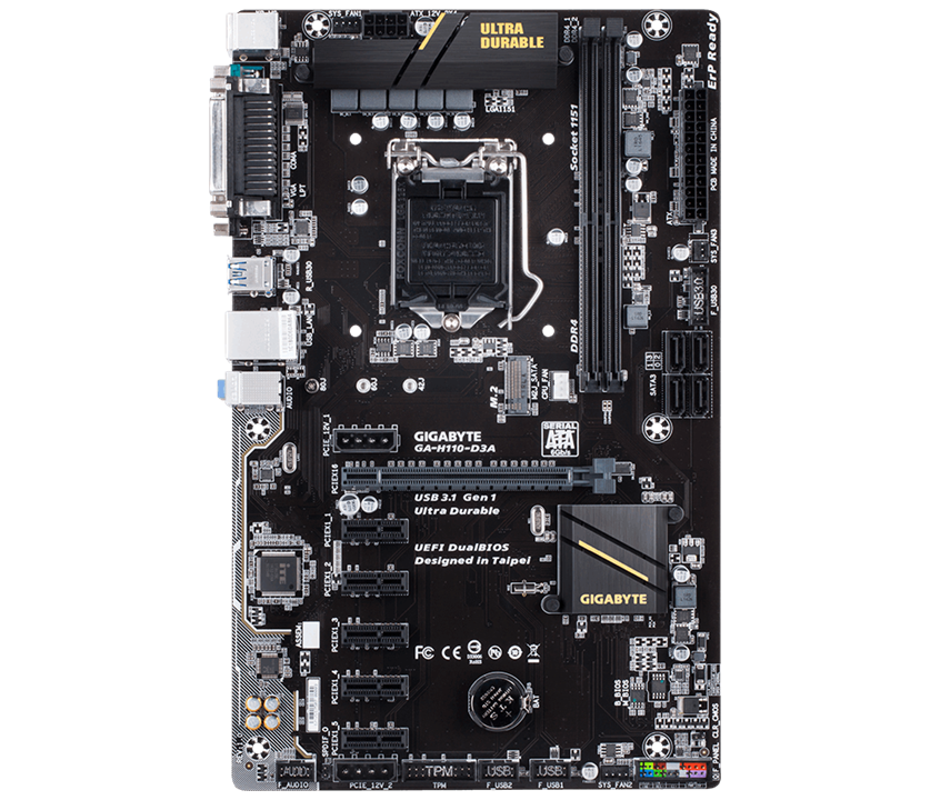 Gigabyte GA-H110-D3A rev. 1.0 Motherboard