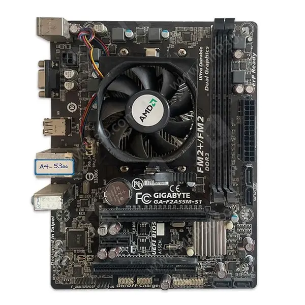 باندل مادربرد گیگابایت GIGABYTE F2A55M-S1 و پردازنده A4 5300 با Fan AMD