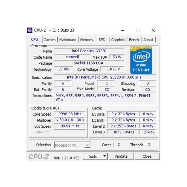 پردازنده مرکزی اینتل مدل Intel Haswell Pentium G3220 CPU - 2