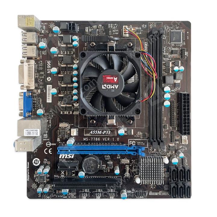 باندل مادربرد MSI A55M-P33 و پردازنده AMD A4 3400 با Fan AMD استوک