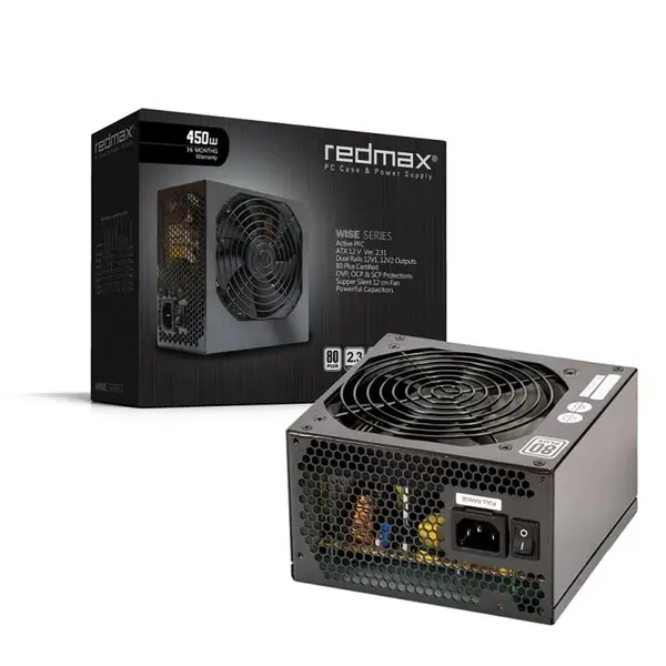 Redmax Wise Series 80Plus Active PFC 450W Computer Power Supply