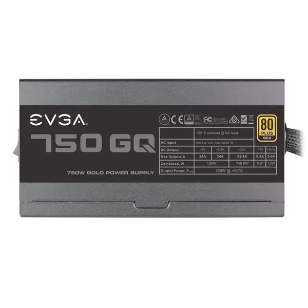 پاور ای وی جی ای مدل جی کیو با توان 750 وات EVGA 750 GQ 80Plus Gold Computer Power Supply - 4