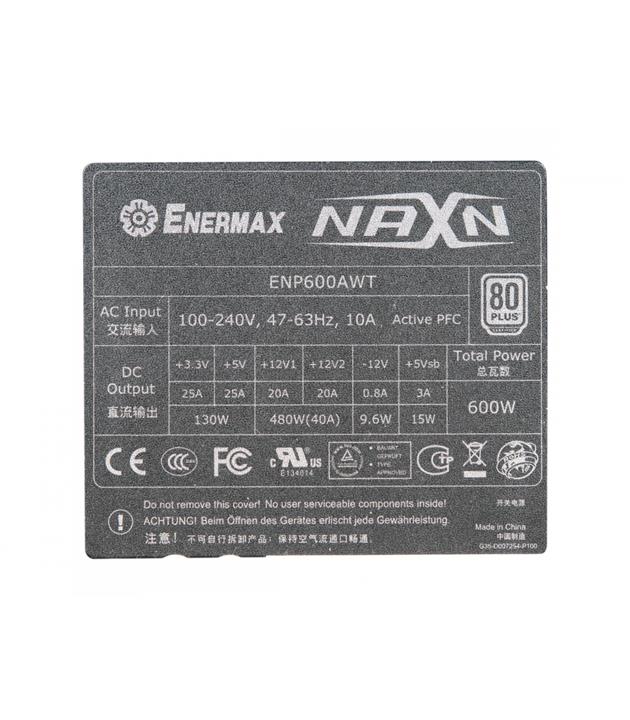 ENERMAX NAXN 80+ ENP600AWT 600W ATX12V 80 PLUS Certified Active PFC Power Supply