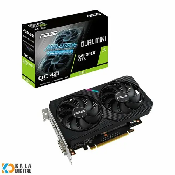 کارت گرافیک ایسوس مدل DUAL-GTX1650-O4GD6-MINI ASUS Dual Mini GeForce GTX 1650 OC D6 Gaming 4GB Graphics Card