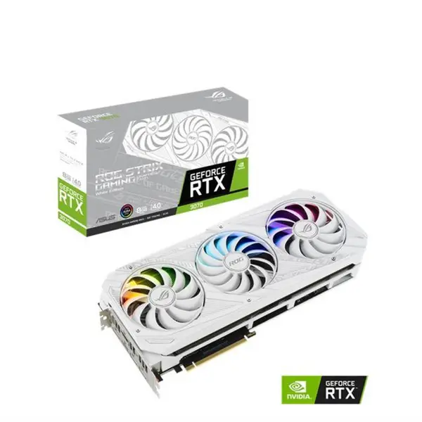 کارت گرافیک ایسوس مدل ROG Strix GeForce RTX 3070 White OC Edition ASUS ROG Strix GeForce RTX 3070 8GB GDDR6 OC White Edition Graphics Card - 3