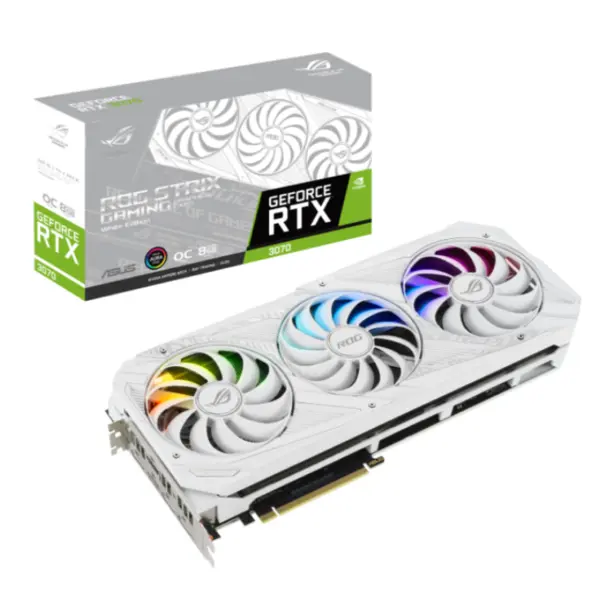 کارت گرافیک ایسوس مدل ROG Strix GeForce RTX 3070 White OC Edition ASUS ROG Strix GeForce RTX 3070 8GB GDDR6 OC White Edition Graphics Card