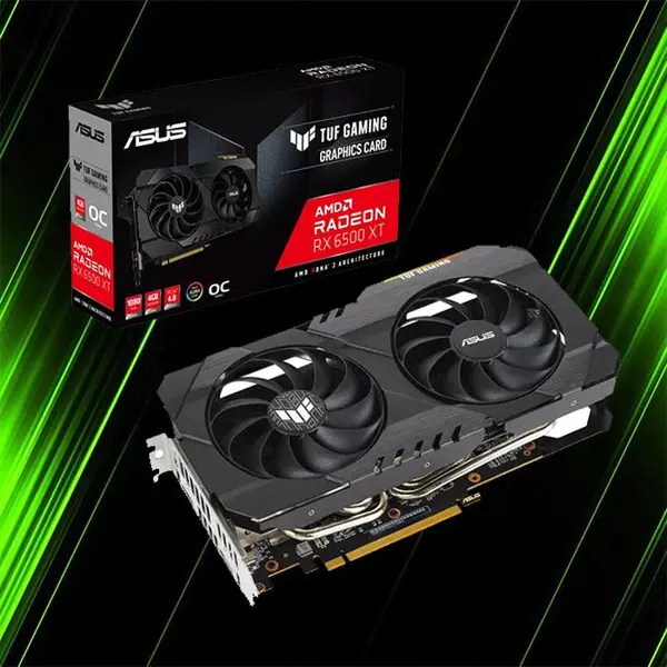 کارت گرافیک ایسوس TUF Gaming Radeon RX 6500 XT OC Edition 4GB ASUS TUF Gaming Radeon RX 6500 XT OC Edition 4GB Graphics Card - 2