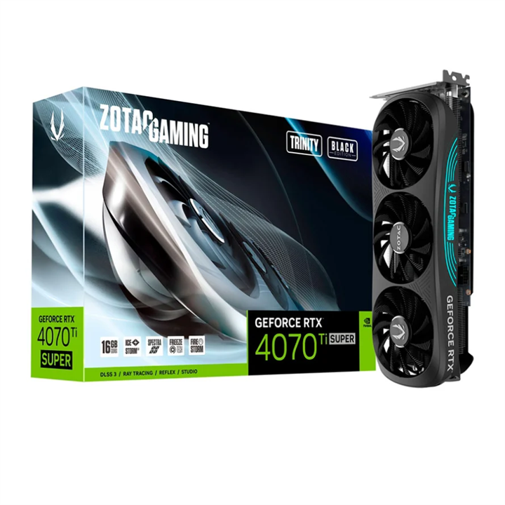 Zotac GAMING GeForce RTX 4070 Ti SUPER Trinity Black Edition 16GB GDDR6X Graphics Card