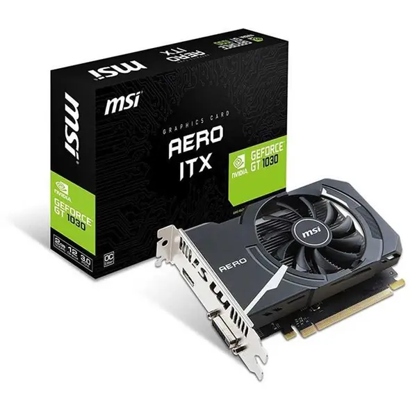 کارت گرافیک ام اس آی مدل GeForce GT 1030 AERO ITX 2G OC MSI GTX 1030 OC Aero 2GB VGA - 3