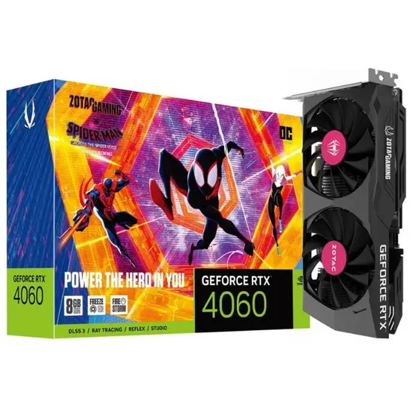کارت گرافیک زوتاک GeForce RTX 4060 8GB OC Spider-Man Zotac GeForce RTX 4060 Spider Man OC 8GB Gaming Graphic Card