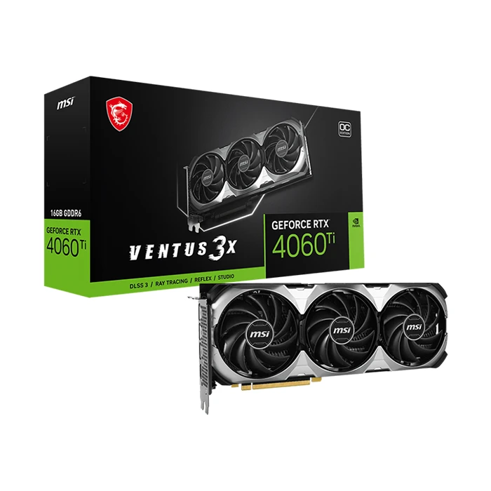 MSI GeForce RTX 4060 TI 16GB VENTUS 3X OC GDDR6X Graphics Card