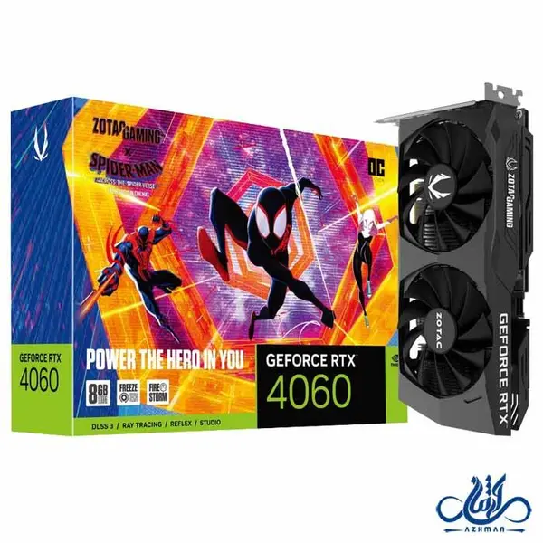 کارت گرافیک زوتاک GeForce RTX 4060 8GB OC Spider-Man Zotac GeForce RTX 4060 Spider Man OC 8GB Gaming Graphic Card