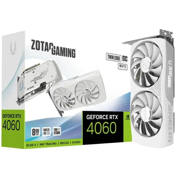 کارت گرافیک زوتک مدل ZOTAC GAMING GeForce RTX 4060 8GB Twin Edge OC White Edition Graphics Card: Zotac RTX 4060 OC Twin Edge White Edition Gaming 8GB