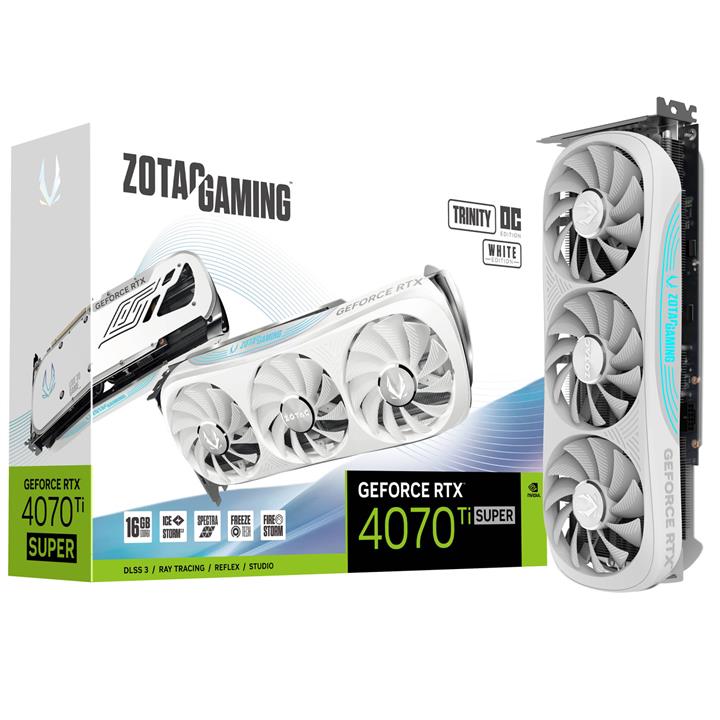 Zotac  GAMING GeForce RTX 4070 Ti SUPER Trinity OC White EditionGDDR6X Graphics Card