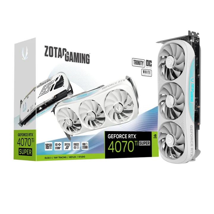 Zotac  GAMING GeForce RTX 4070 Ti SUPER Trinity OC White EditionGDDR6X Graphics Card