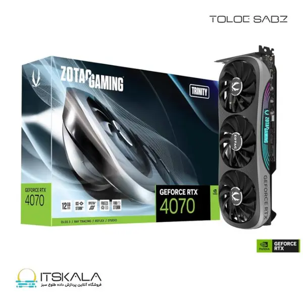 زوتک Zotac کارت گرافیک زوتاک GeForce RTX 4070 Trinity 12GB Graphics Card: Zotac RTX 4070 Trinity Gaming 12GB