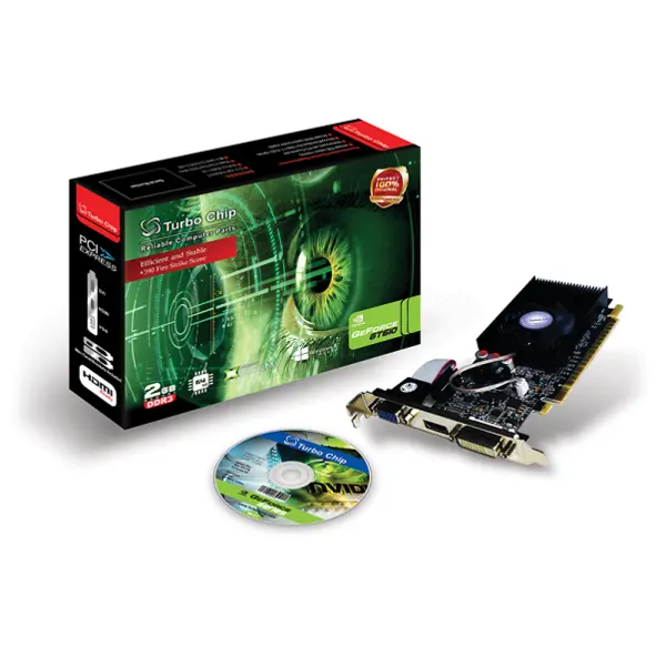کارت گرافیک توربو چیپ مدل جی تی 610 با حافظه 2 گیگابایت Turbo Chip GT610-2GD3 64bit Graphics Card