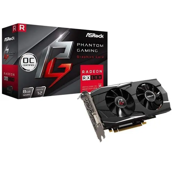 کارت گرافیک Asrock مدل Phantom Gaming D Radeon RX580 8G OC ASRock Phantom Gaming D Radeon RX580 8G OC Graphics Card