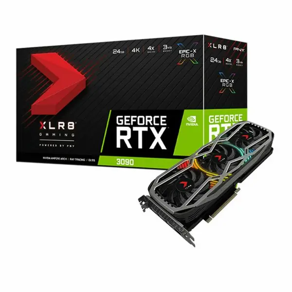 کارت گرافیک پی ان وای مدل GeForce RTX 3090 24GB XLR8 Gaming REVEL EPIC-X RGB Triple Fan Edition حافظه 24 گیگابایت PNY GeForce RTX 3090 24GB XLR8 Gaming REVEL EPIC-X RGB Triple Fan Edition