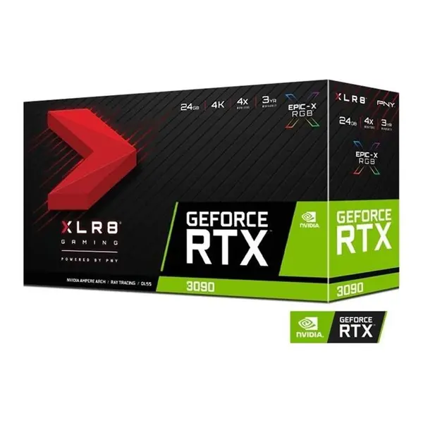 کارت گرافیک پی ان وای مدل GeForce RTX 3090 24GB XLR8 Gaming REVEL EPIC-X RGB Triple Fan Edition حافظه 24 گیگابایت PNY GeForce RTX 3090 24GB XLR8 Gaming REVEL EPIC-X RGB Triple Fan Edition