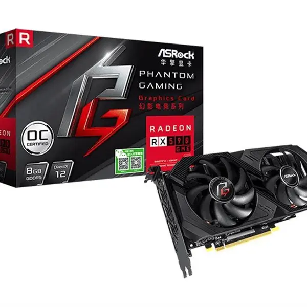 کارت گرافیک گیمینگ ازراک Phantom Gaming X Radeon RX590 ظرفیت 8 گیگابایت ASRock Phantom Gaming RX 590 GME OC