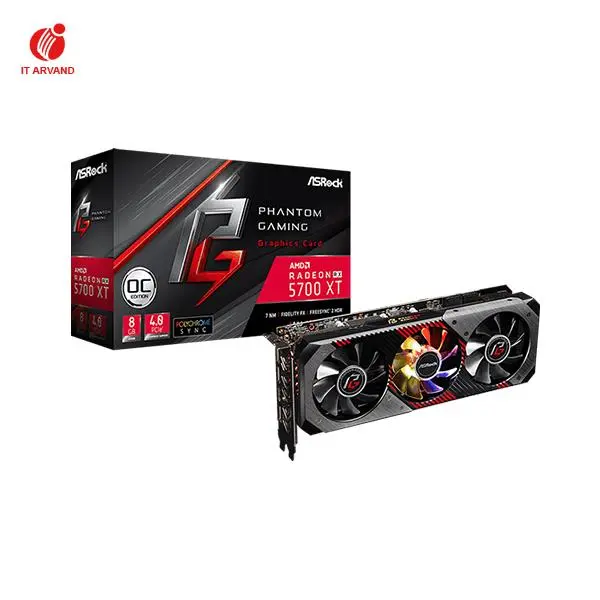 کارت گرافیک ازراک مدل Radeon RX 5700 XT Phantom Gaming D 8G OC ASRock Phantom Gaming D Radeon RX 5700 XT