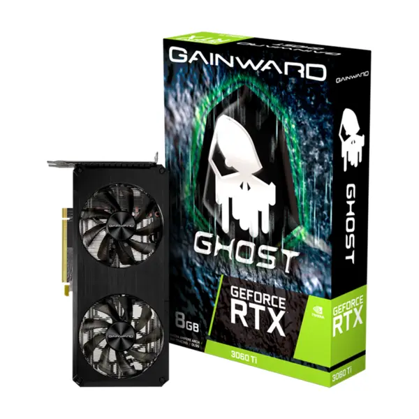 VGA Gainward Ghost RTX3060TI 8GB GDDR6 LHR کارت گرافیک گینوارد گاست۳۰۶۰تی ای ۸گیگابایت Gainward GeForce RTX™ 3060 Ti Ghost 8GB Graphics Card
