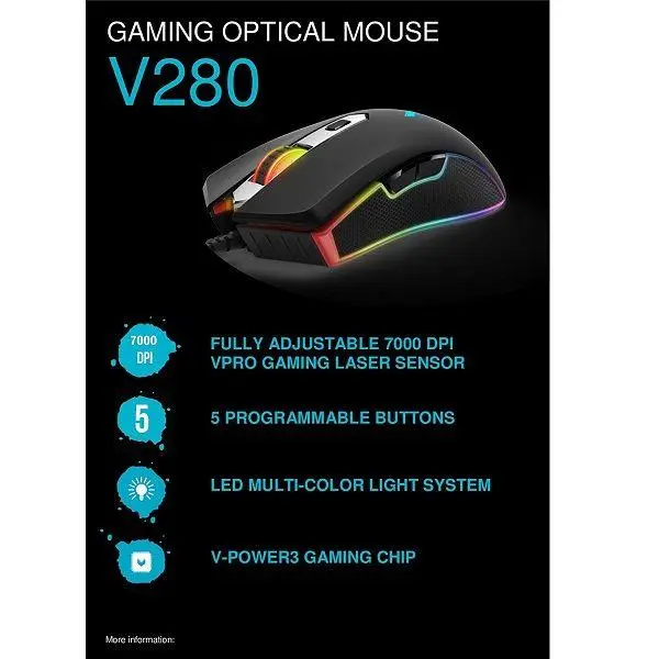 ماوس مخصوص بازی رپو مدل V280 Rapoo V280 Gaming Mouse - 3