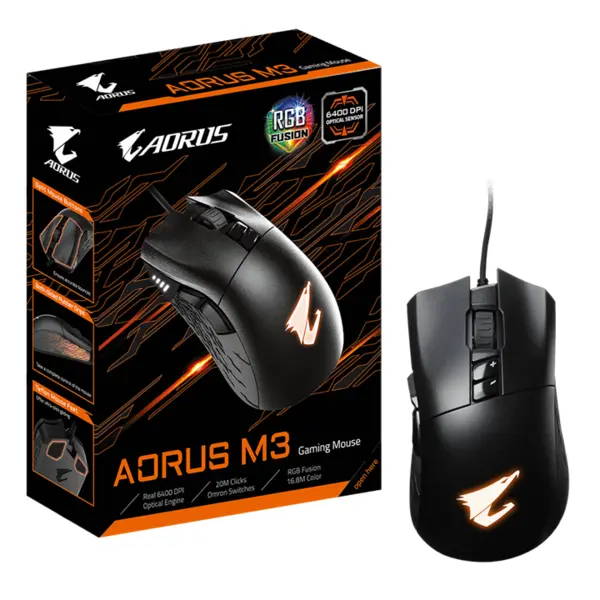 ماوس گیمینگ گیگابایت مدل AORUS M۳ GigaByte AORUS M3 Gaming Mouse