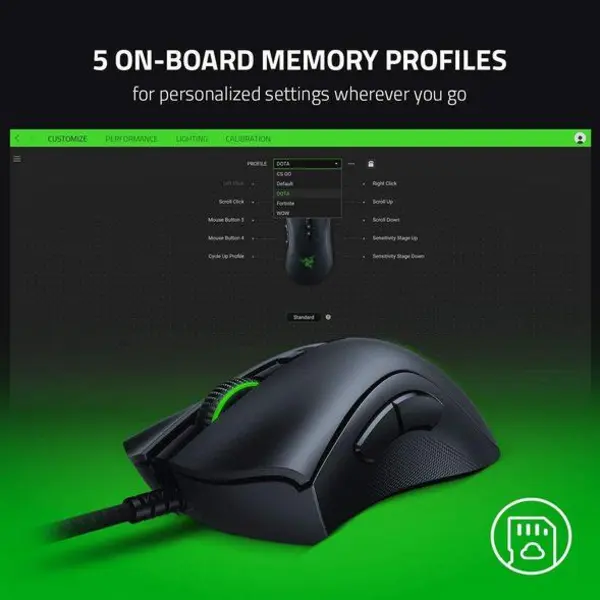 ماوس گیمینگ ریزر Deathadder v2 Mouse: Razer DeathAdder V2 Wired - 3