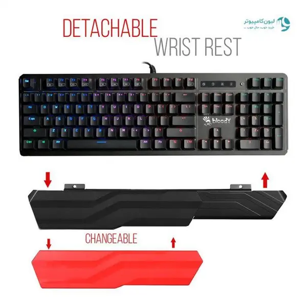 کیبورد گیمینگ ای فورتک مدلB975 A4TECH B975 Light Strike Optical RGB Gaming Keyboard