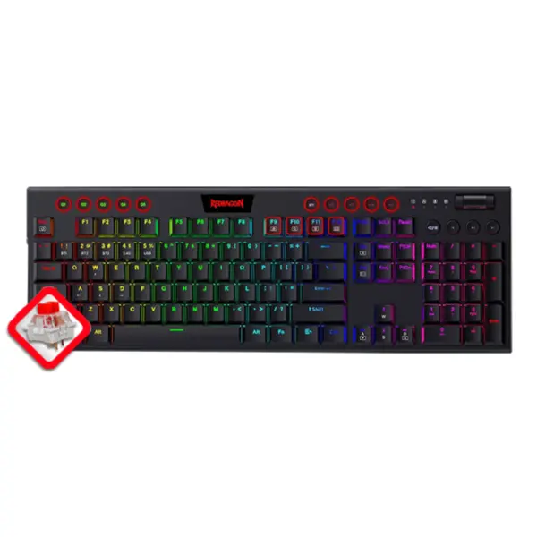 کیبورد بازی مکانیکی ردراگون مدل Horus K618 Redragon Horus K618 With Blue Mecha - 3