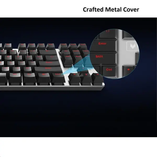 صفحه کلید مکانیکی صفحه کلید RAPOO Gaming 87 کلید با طراحی جمع و جور ، طراحی ارگونومیک ، روکش آلیاژ آلومینیوم فلزی برای رایانه ، سوئیچ رایانه ای-آبی RAPOO Gaming Keyboard Mechanical Keyboard 87 Keys with Compact, Ergonomic Design, Metal Aluminum Alloy Cover for PC, Computer-Blue Switch - 2