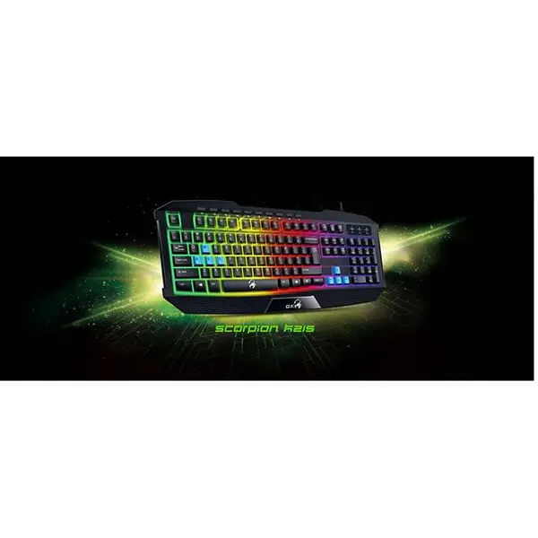 کیبورد گیمینگ جنیوس مدل Scorpion K215 Genius Scorpion K215 RGB Gaming Keyboard