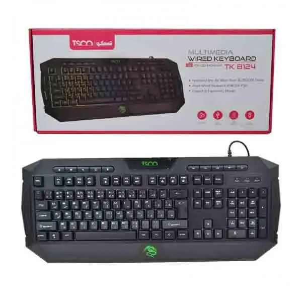 کیبورد گیمینگ تسکومدل TSCO TK-8124 Tsco TK 8124 Wired Gaming Keyboard