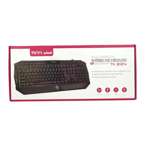 کیبورد گیمینگ تسکومدل TSCO TK-8124 Tsco TK 8124 Wired Gaming Keyboard