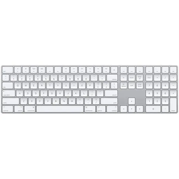 کیبورد عدد دار بی سیم اپل Apple Wireless Magic Keyboard with Numeric Keypad – US English White Apple Magic Keyboard with Numeric Keypad