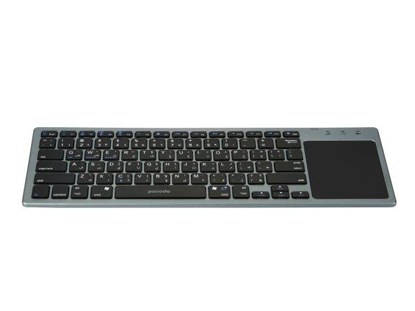 کیبورد بلوتوثی دارای تاچ‌پد پورودو Porodo PD-WKBTP-GY Keyboard With TouchPad