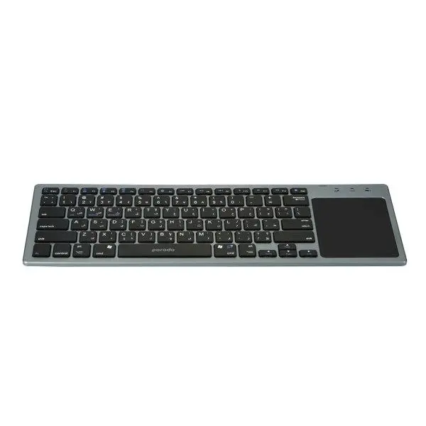 کیبورد بلوتوثی دارای تاچ پد پورودو Porodo PD-WKBTP-GY Keyboard With TouchPad