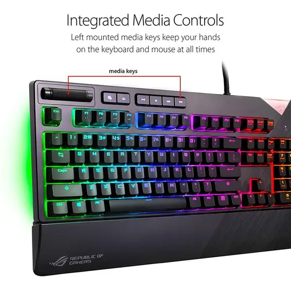 کیبورد گیمینگ ایسوس مدل ROG Strix Flare ASUS ROG Strix Flare RGB Mechanical Gaming Keyboard