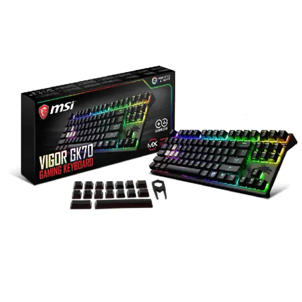 کیبورد مخصوص بازی مکانیکی ام اس آی مدل Vigor GK70 SILVER MSI Vigor GK70 SILVER Mechanical Gaming Keyboard