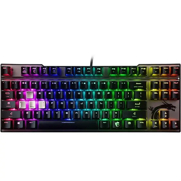 کیبورد مخصوص بازی مکانیکی ام اس آی مدل Vigor GK70 SILVER MSI Vigor GK70 SILVER Mechanical Gaming Keyboard
