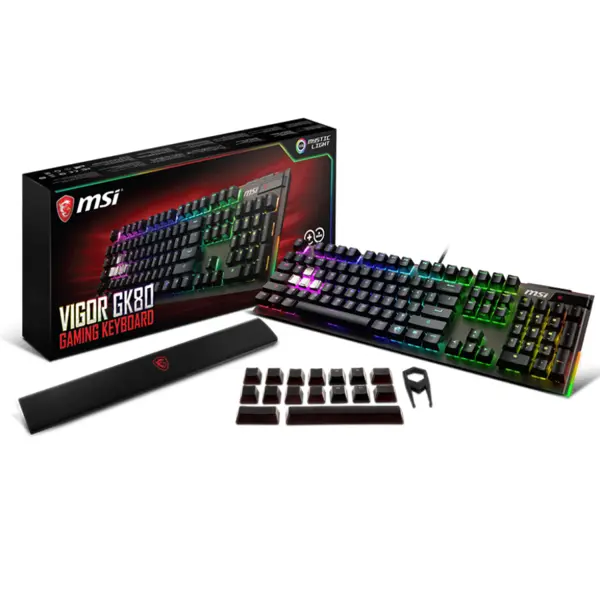 کیبورد مخصوص بازی مکانیکی ام اس آی مدل Vigor GK80 SILVER MSI Vigor GK80 SILVER Mechanical Gaming Keyboard